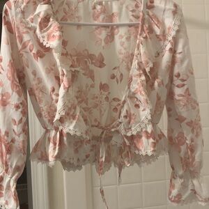 Floral Ruffle Blouse - Pink